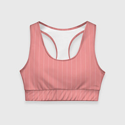 Топик спортивный женский Благородный розовый полосатый, цвет: 3D-принт