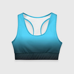 Топик спортивный женский Градиент чёрно-голубой, цвет: 3D-принт