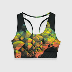 Топик спортивный женский Зеленая кубическая абстракция, цвет: 3D-принт
