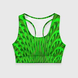 Топик спортивный женский Травяные стрелы, цвет: 3D-принт