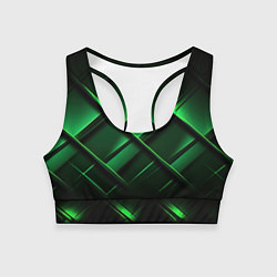 Топик спортивный женский Зеленые неоновые плиты, цвет: 3D-принт