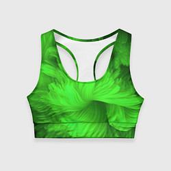 Топик спортивный женский Зеленая объемная абстракция, цвет: 3D-принт