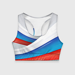 Топик спортивный женский Российские флаги, цвет: 3D-принт