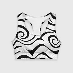 Топик спортивный женский Анималистическая абстракция зебры, цвет: 3D-принт