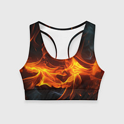 Топик спортивный женский Пламя костра, цвет: 3D-принт