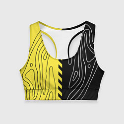 Топик спортивный женский Яркие линии в темноте, цвет: 3D-принт