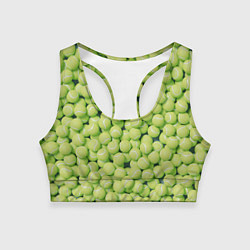 Топик спортивный женский Много теннисных мячей, цвет: 3D-принт