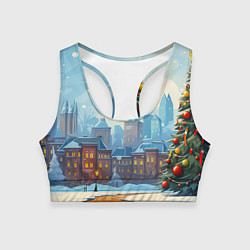 Женский спортивный топ Новогодний город