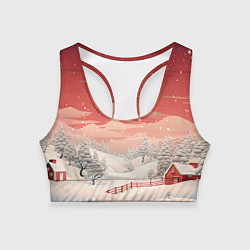 Женский спортивный топ Завораживающий зимний пейзаж