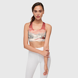 Топик спортивный женский Завораживающий зимний пейзаж, цвет: 3D-принт — фото 2