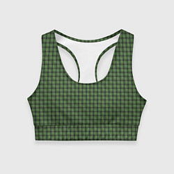Топик спортивный женский Зеленая клетка классика, цвет: 3D-принт