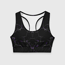 Топик спортивный женский Фиолетовые трещины, цвет: 3D-принт