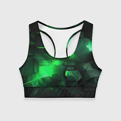 Топик спортивный женский Цветные блоки абстракции, цвет: 3D-принт
