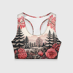 Женский спортивный топ Украшения зимы новый год