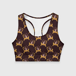 Топик спортивный женский Крылатый леопардовый кот, цвет: 3D-принт