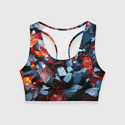 Женский спортивный топ Янтарные камни асбтракция
