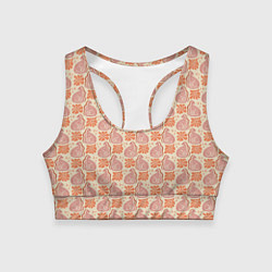 Женский спортивный топ Тигрица со змейкой