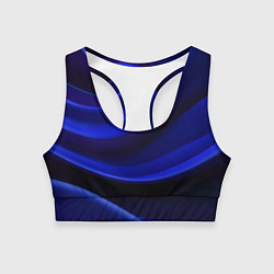 Топик спортивный женский Темная синяя абстракция, цвет: 3D-принт