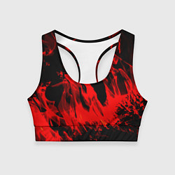 Топик спортивный женский Красное пламя, цвет: 3D-принт