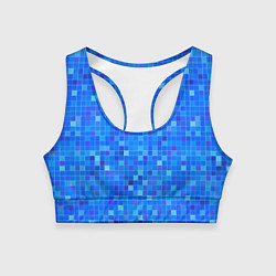 Топик спортивный женский Голубая мозаика, цвет: 3D-принт