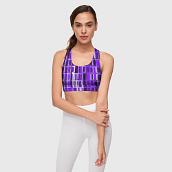 Топик спортивный женский Фиолетовые прямоугольники, цвет: 3D-принт — фото 2