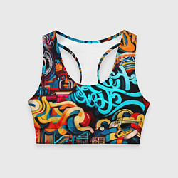 Топик спортивный женский Abstract graffiti - ai art, цвет: 3D-принт