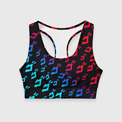 Топик спортивный женский JoJos Bizarre битво лого неон, цвет: 3D-принт