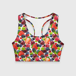 Женский спортивный топ Разные ягоды