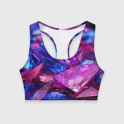 Топик спортивный женский Розовые и синие битые стекла, цвет: 3D-принт