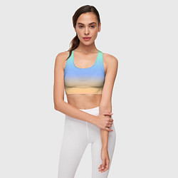 Топик спортивный женский Голографический цветной градиент, цвет: 3D-принт — фото 2
