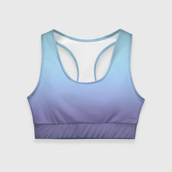 Топик спортивный женский Градиент фиолетово голубой, цвет: 3D-принт