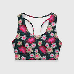 Топик спортивный женский Floral pattern, цвет: 3D-принт
