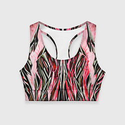 Женский спортивный топ Чёрные и красные полосы