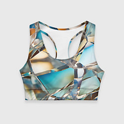 Топик спортивный женский Грани стеклянного камня, цвет: 3D-принт