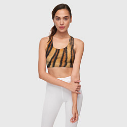 Топик спортивный женский Тигровая шкура, цвет: 3D-принт — фото 2