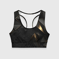 Топик спортивный женский Black gold luxury, цвет: 3D-принт