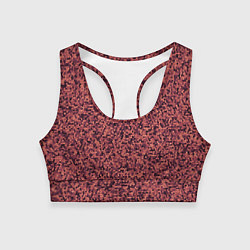 Топик спортивный женский Паттерн мелкая мозаика тёмно-розовый, цвет: 3D-принт