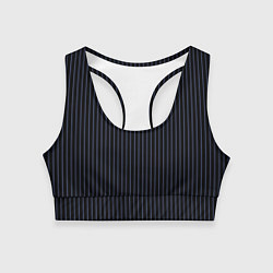 Топик спортивный женский Тёмный синий в полоску, цвет: 3D-принт