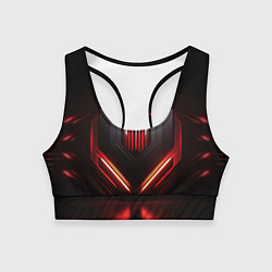 Топик спортивный женский Красная и черная кибернетика, цвет: 3D-принт