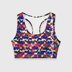 Топик спортивный женский Разноцветные осколки стекла, цвет: 3D-принт
