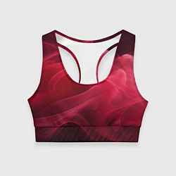 Топик спортивный женский Дым бордо, цвет: 3D-принт