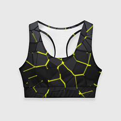 Топик спортивный женский Желтые плиты киберпанк, цвет: 3D-принт