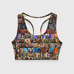 Топик спортивный женский Портреты всех героев, цвет: 3D-принт