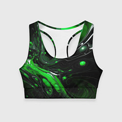 Топик спортивный женский Green dark abstract geometry style, цвет: 3D-принт