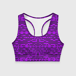 Женский спортивный топ Чёрные полосы на фиолетовом фоне