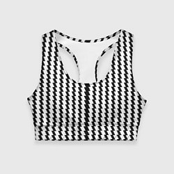 Топик спортивный женский Чёрно-белые вертикальные полосы, цвет: 3D-принт