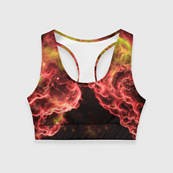 Топик спортивный женский Адское пламя инферно - inferno flame, цвет: 3D-принт