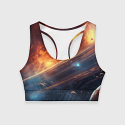Топик спортивный женский Млечный путь космос, цвет: 3D-принт