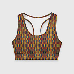 Топик спортивный женский Африканский геометрический узор-паттерн, цвет: 3D-принт
