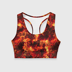 Топик спортивный женский Огненный элементаль, цвет: 3D-принт